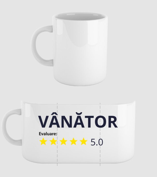 evaluare: vânător de 5 stele model alb pe tricou