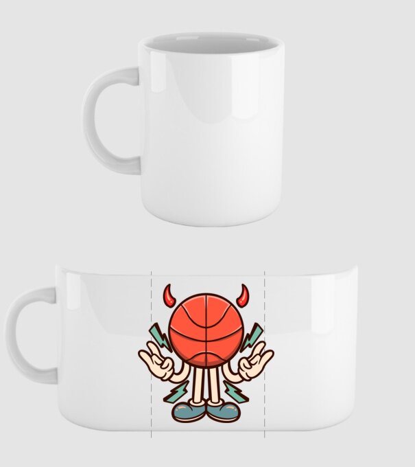 Evil basketball model alb pe tricou