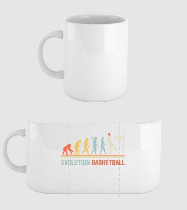 Evolution basketball model alb pe tricou