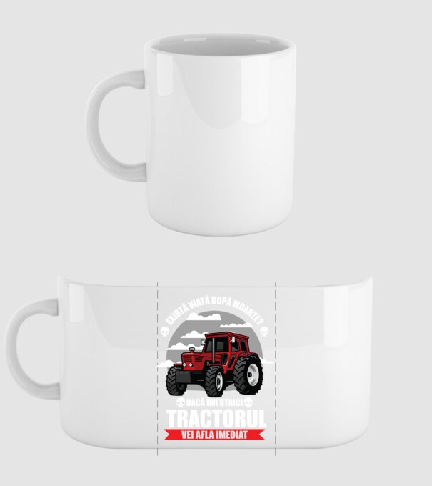 există viață după moarte? Dacă îmi strici tractorul, vei afla imediat model alb pe tricou