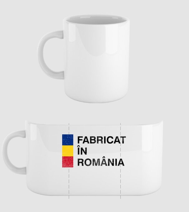 Fabricat în România model alb pe tricou