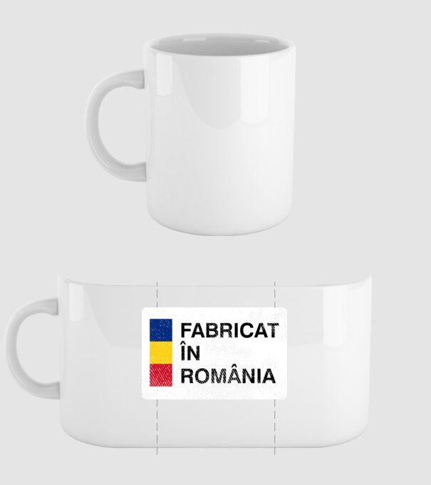 Fabricat în România model alb pe tricou