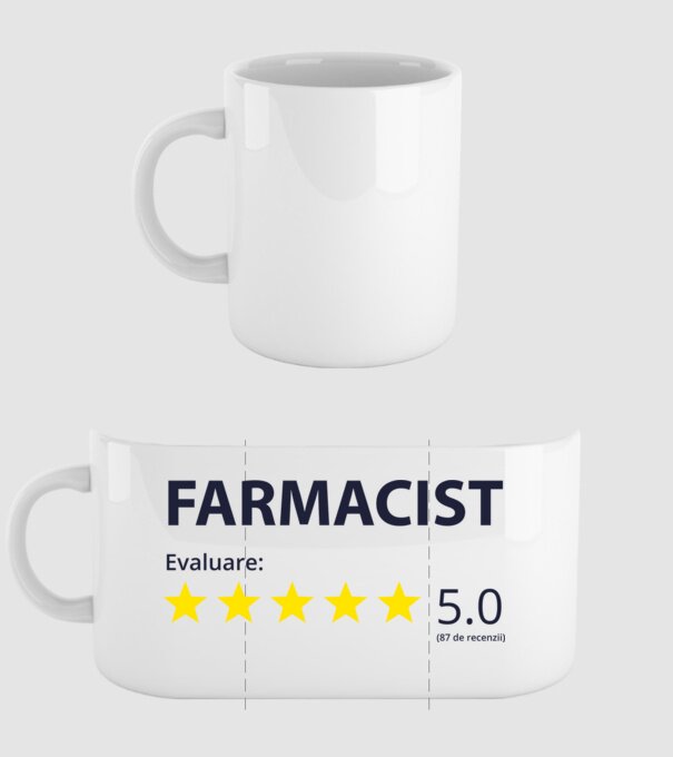 farmacist evaluare model alb pe tricou