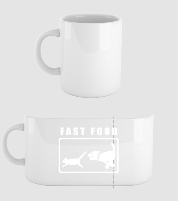 fast food model alb pe tricou