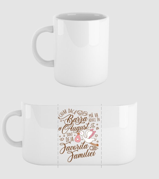 Favorita familiei AUGUST model alb pe tricou