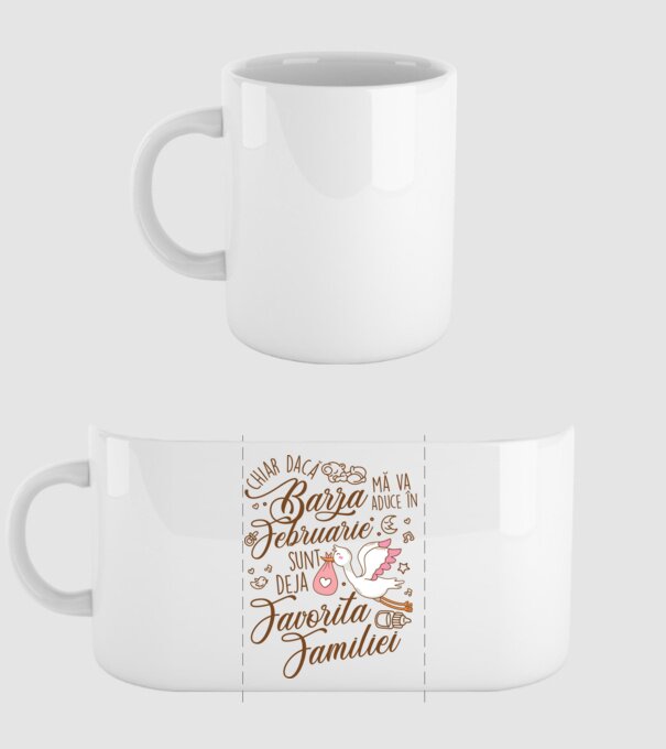 Favorita familiei FEBRUARIE model alb pe tricou