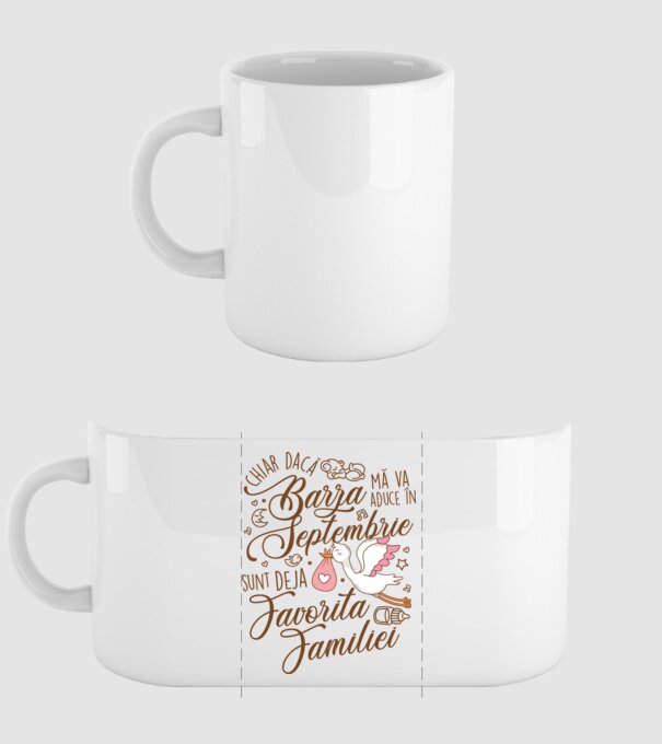 Favorita familiei SEPTEMBRIE model alb pe tricou