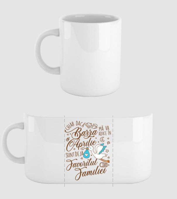 Favoritul familiei APRILIE model alb pe tricou