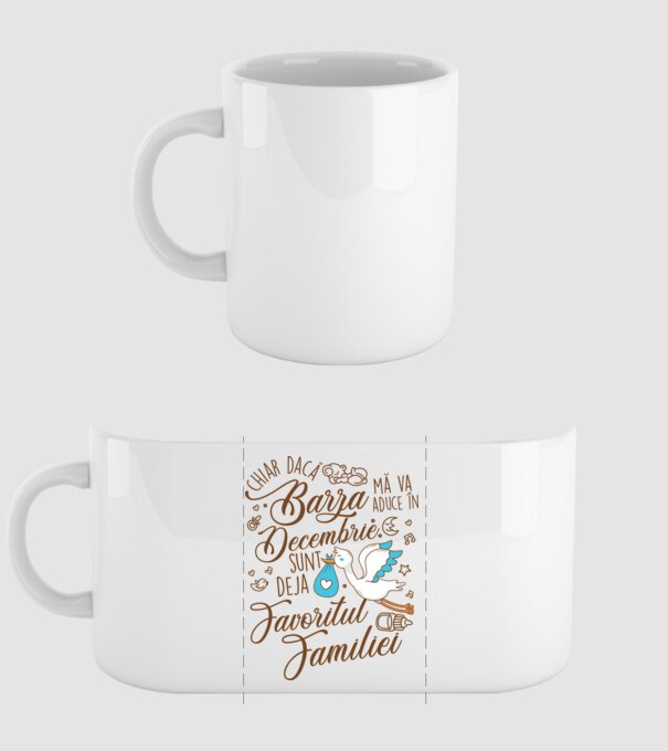 Favoritul familiei DECEMBRIE model alb pe tricou