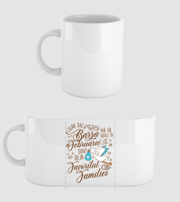 Favoritul familiei FEBRUARIE model alb pe tricou