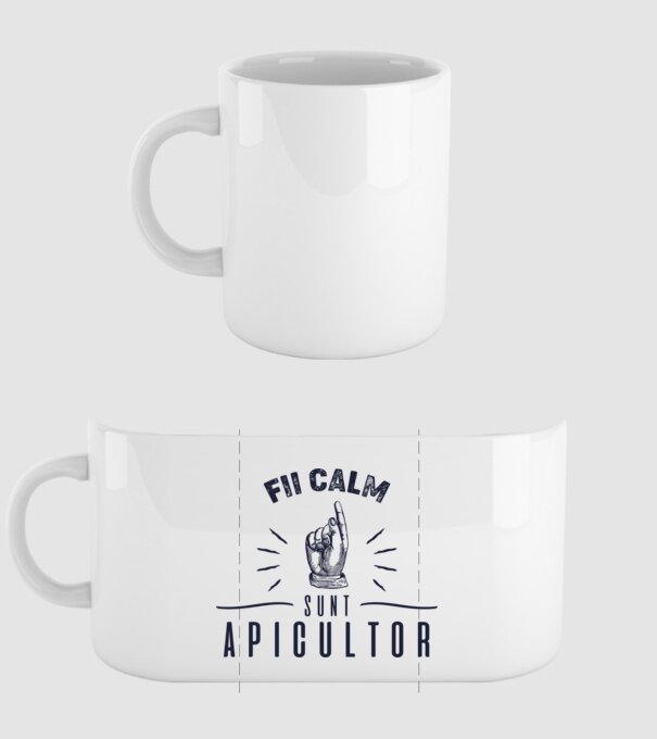 Fii calm.... sunt apicultor model alb pe tricou