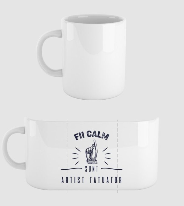Fii calm, sunt artist tatuator model alb pe tricou