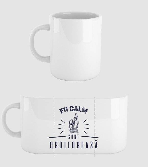 Fii calm, sunt croitoreasă model alb pe tricou