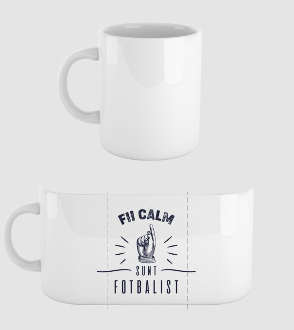 Fii calm, sunt FOTBALIST model alb pe tricou