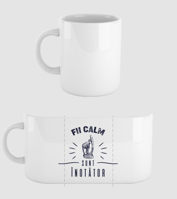 Fii calm, sunt ÎNOTĂTOR model alb pe tricou
