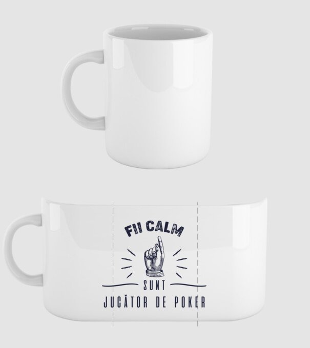 Fii calm, sunt JUCĂTOR DE POKER model alb pe tricou