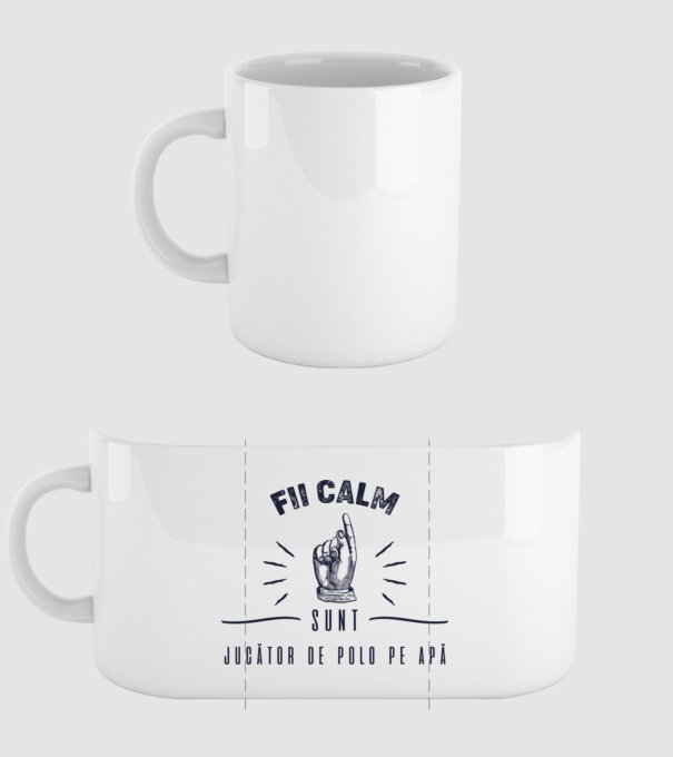 Fii calm, sunt JUCĂTOR DE POLO PE APĂ model alb pe tricou
