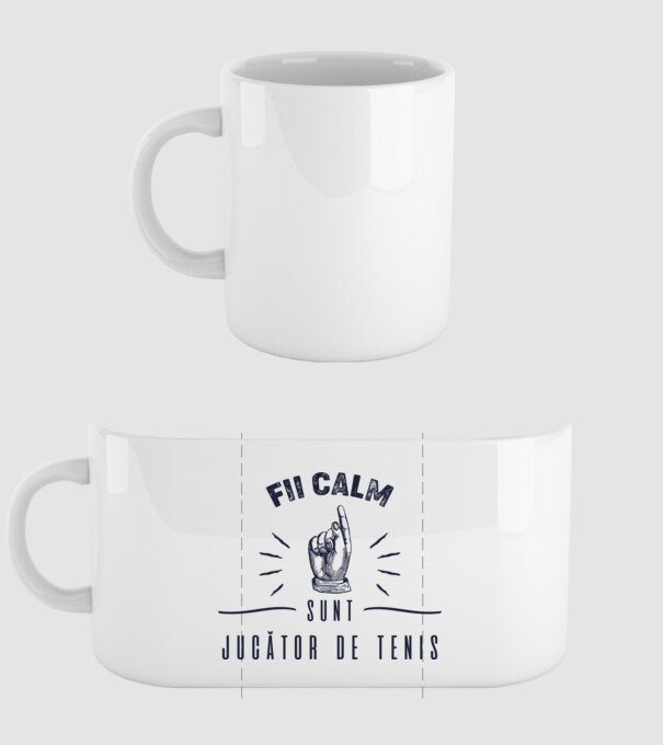 Fii calm, sunt JUCĂTOR DE TENIS model alb pe tricou