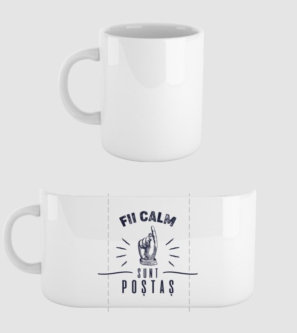 Fii calm, sunt poștaș model alb pe tricou