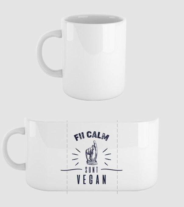 fii calm, sunt VEGAN model alb pe tricou
