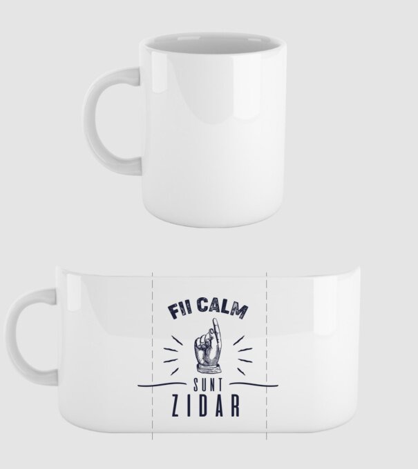 fii calm, sunt zidar model alb pe tricou