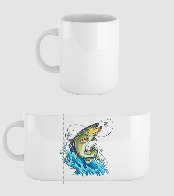 Fish model alb pe tricou