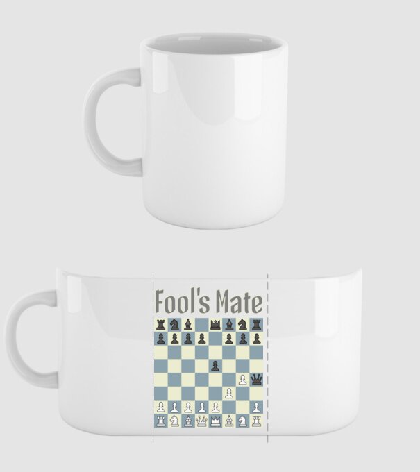 fool's mate model alb pe tricou