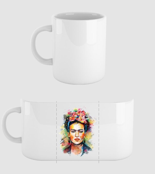 Frida Kahlo model alb pe tricou