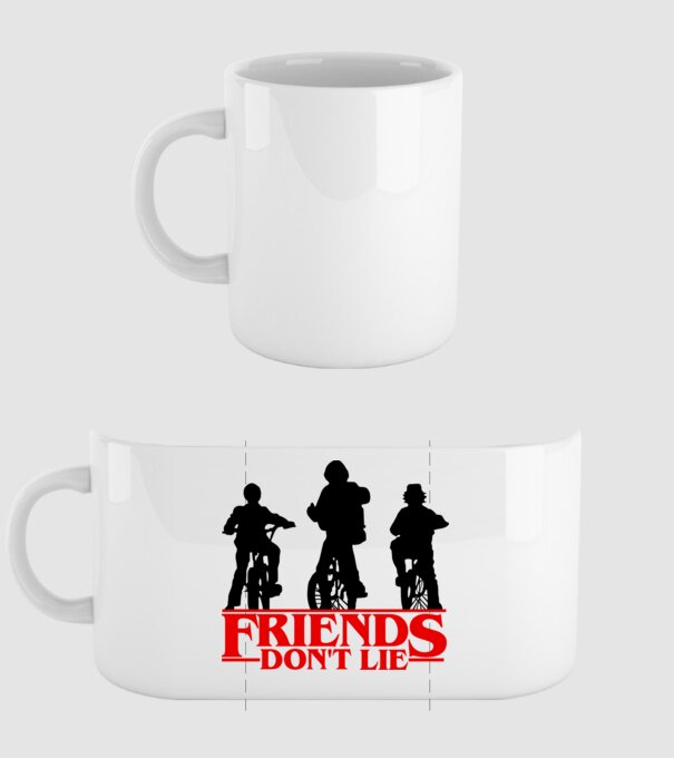 friends dont lie bicycle model alb pe tricou