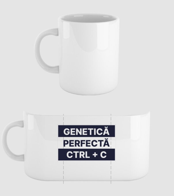 Genetică perfectă CTRL + C model alb pe tricou