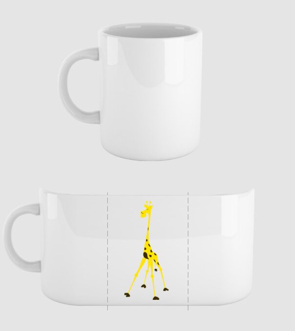 Giraffe model alb pe tricou