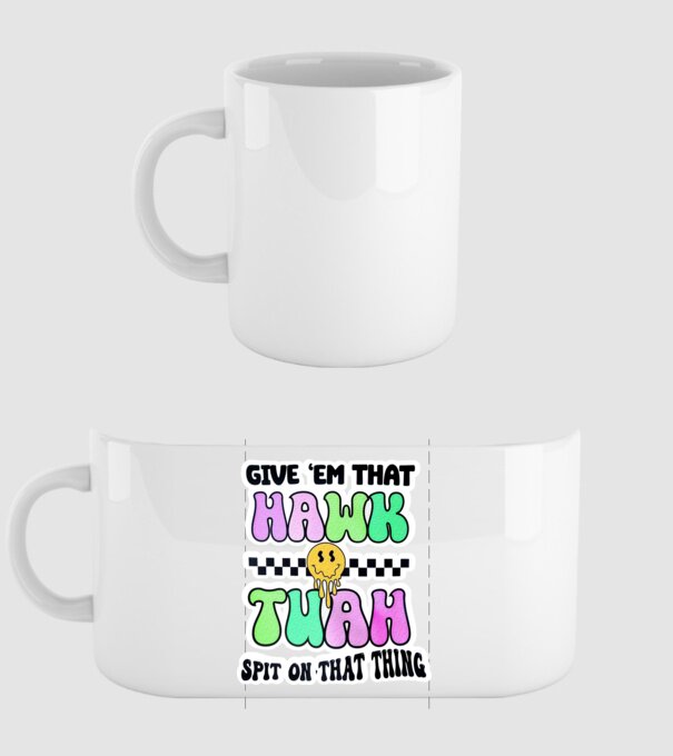 Give 'em that hawk tuah hippie trip model alb pe tricou