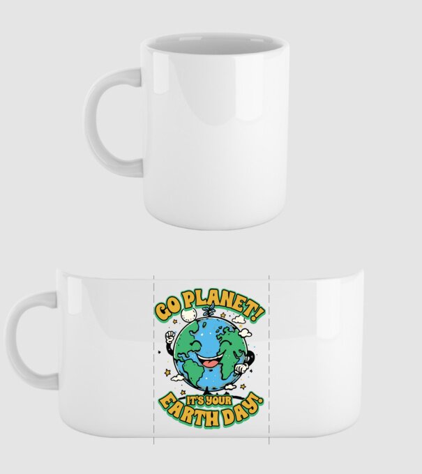 Go planet model alb pe tricou