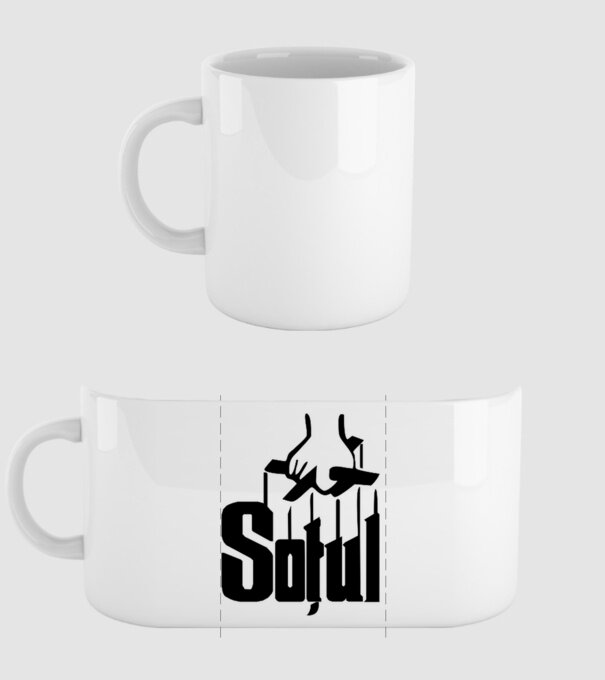 Soțul model alb pe tricou