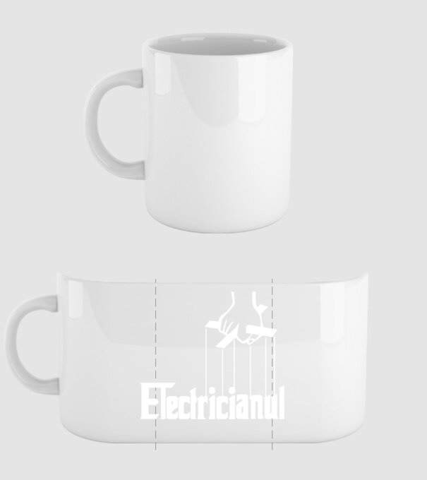 Electricianul model alb pe tricou