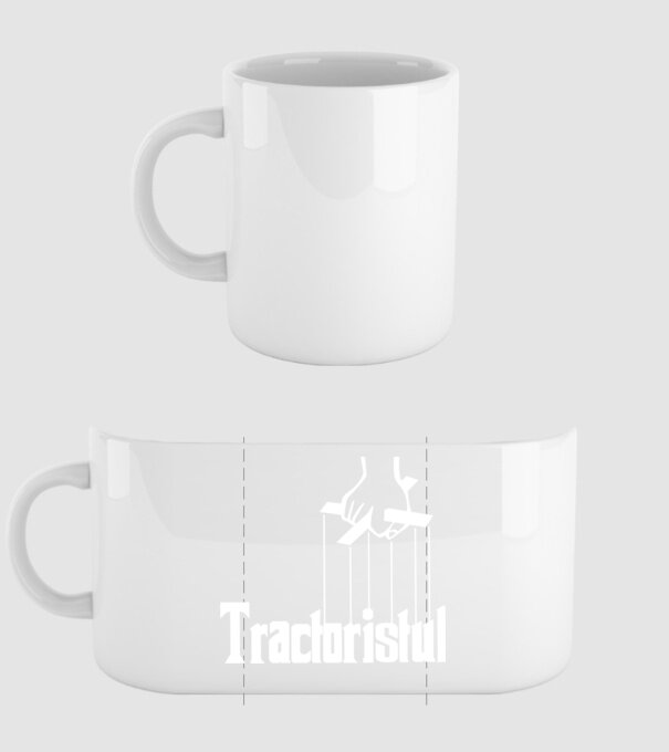 Tractoristul model alb pe tricou