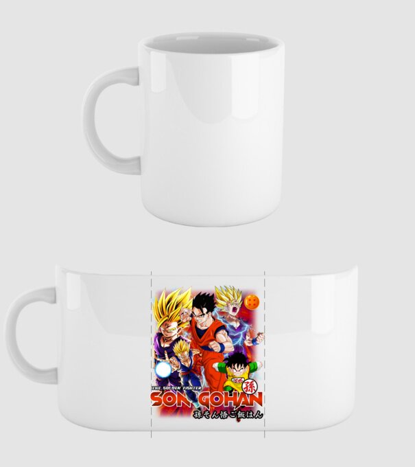 gohan dragonball model alb pe tricou