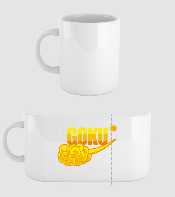 goku cloud model alb pe tricou