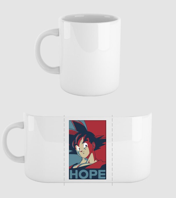 goku hope dragonball model alb pe tricou