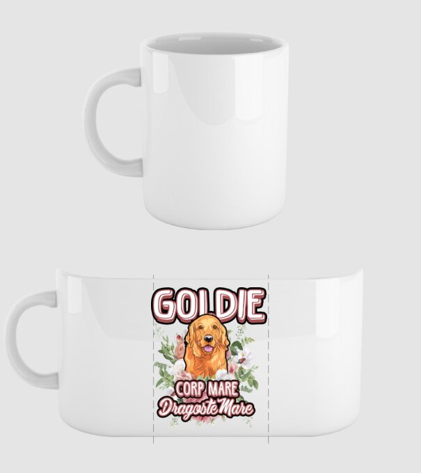 Goldie picioare mici dragoste mare model alb pe tricou