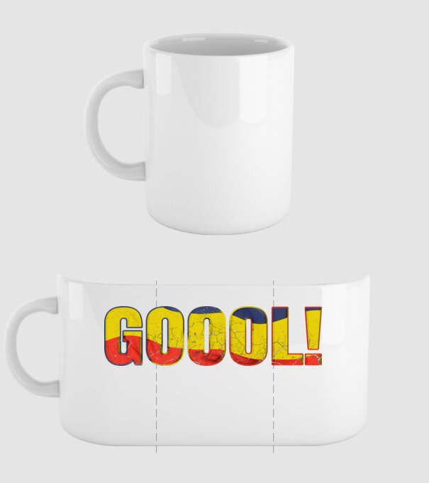 GOOOL model alb pe tricou