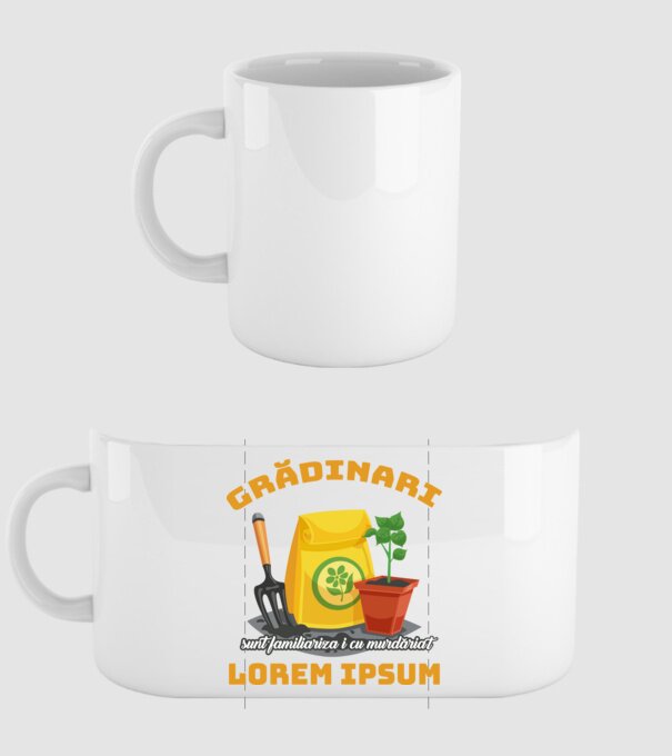 Grădinari model alb pe tricou