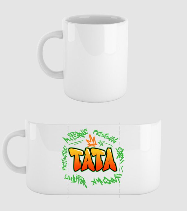 Graffiti tata model alb pe tricou