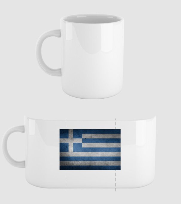 GREECE model alb pe tricou