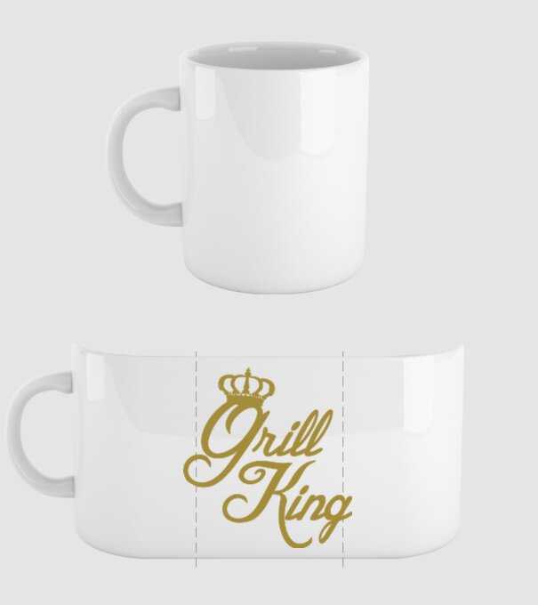 Grill King model alb pe tricou