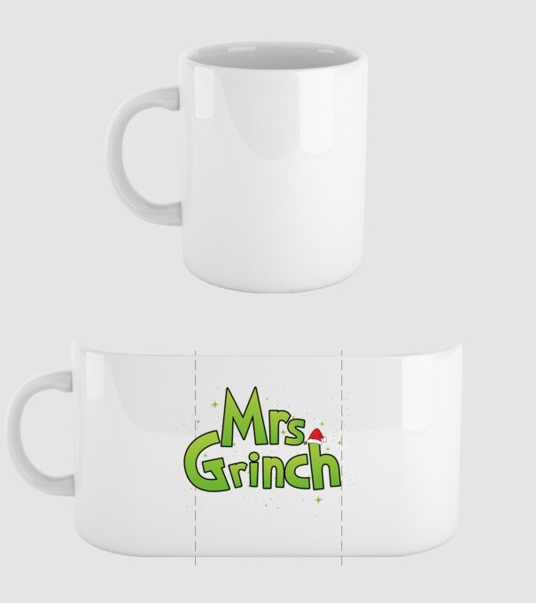 Grinch Family Mrs Grinch model alb pe tricou