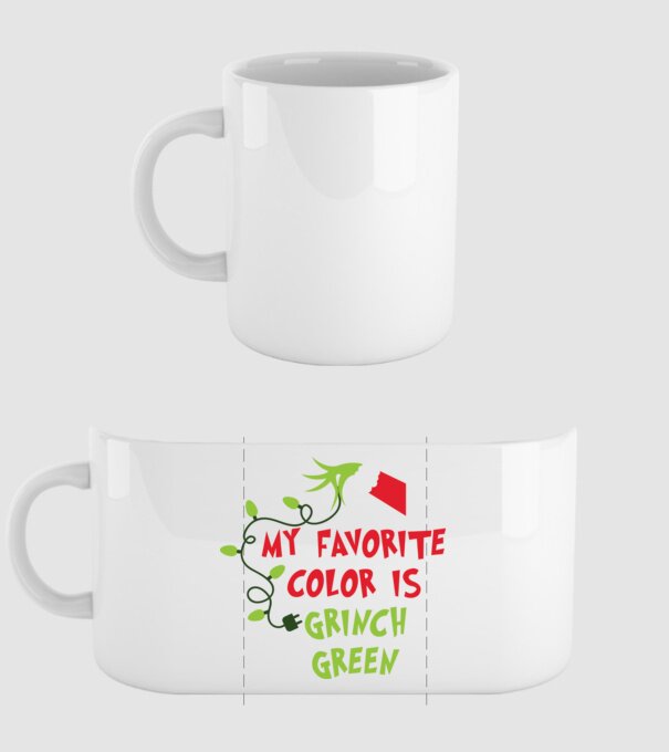 Grinch Green model alb pe tricou