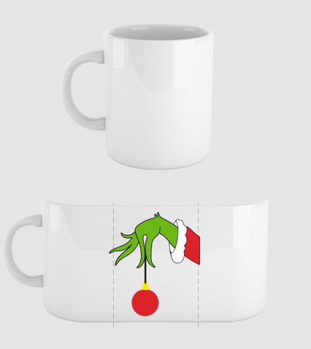 Grinch hand model alb pe tricou
