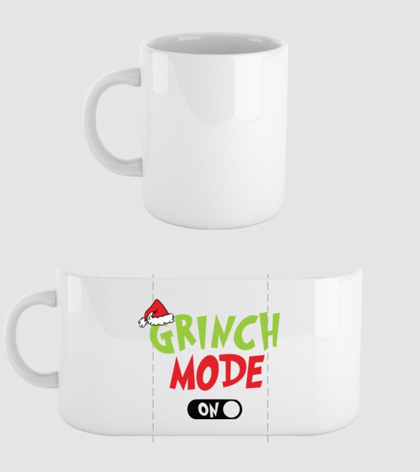 Grinch Mode model alb pe tricou