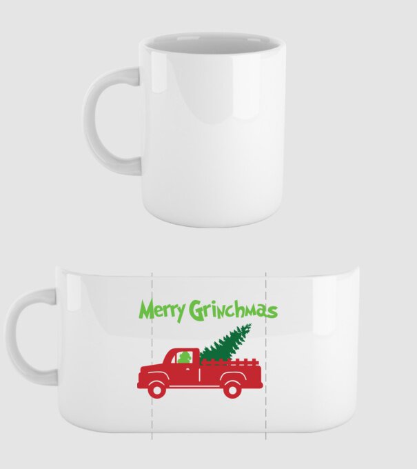 Grinchmas truck model alb pe tricou